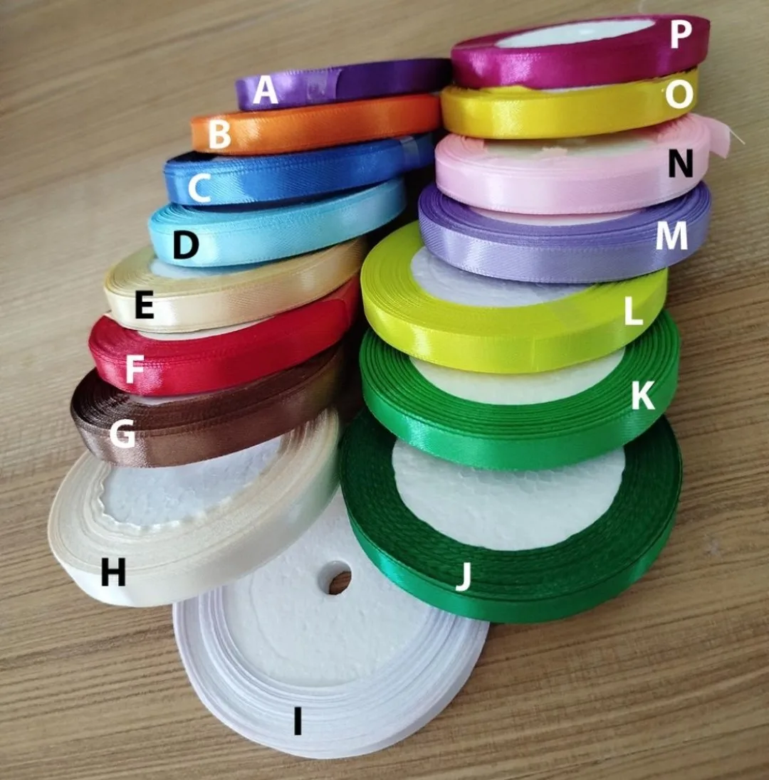 Nuancier des couleurs de ruban repérées de A à P