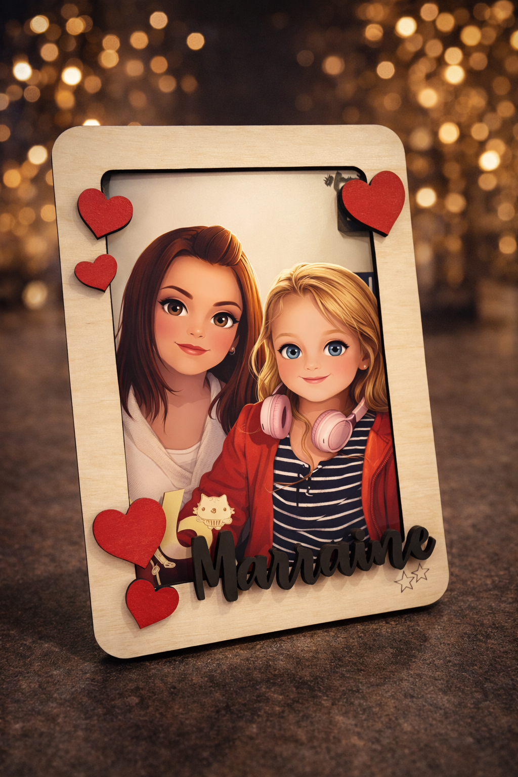 Cadre photo en bois personnalisé