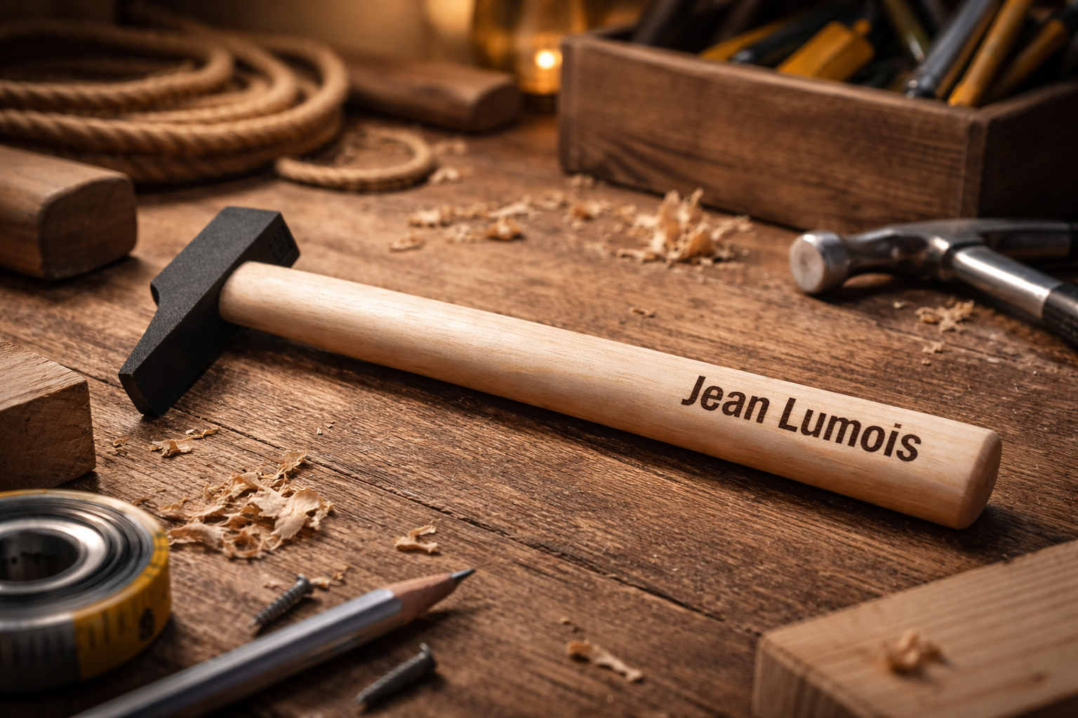 Marteau en bois personnalisé