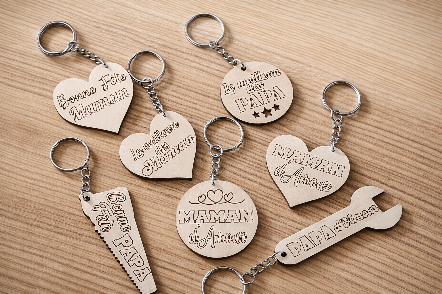 Porte-clés en bois personnalisé