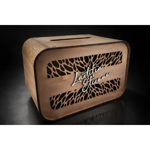 Urne mariage en bois personnalisée