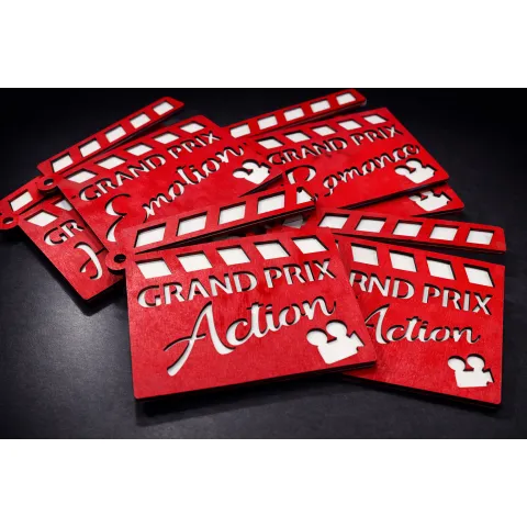 Clap de cinéma en bois personnalisé