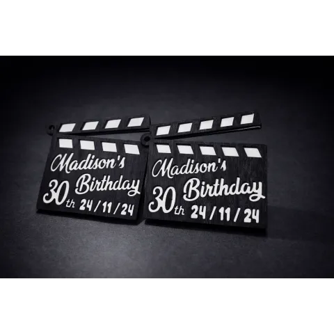 Clap de cinéma en bois personnalisé