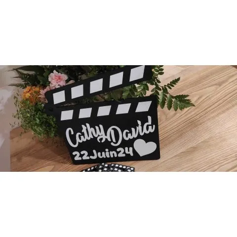 Clap de cinéma en bois personnalisé - XL