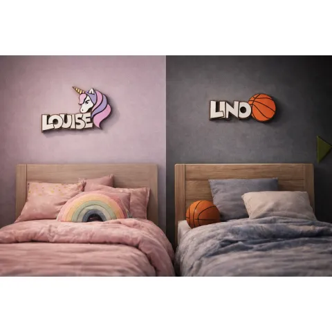 Prénom mural/porte en bois personnalisé