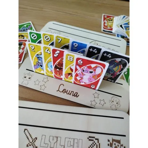 Porte-cartes personnalisé en bois pour jeu de cartes