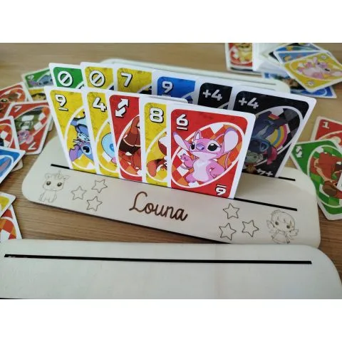 Porte-cartes personnalisé en bois pour jeu de cartes