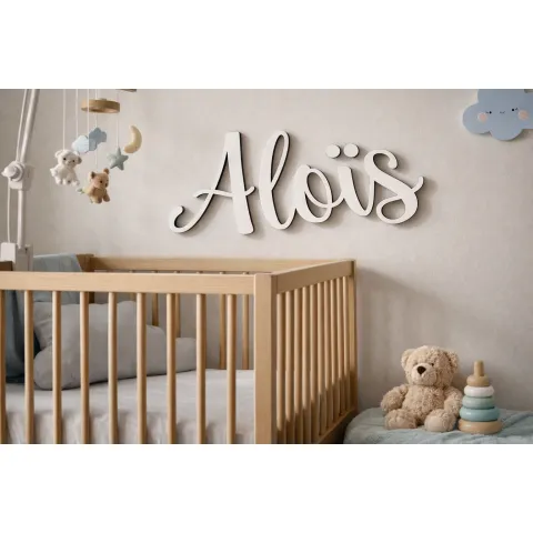 Prénom en bois personnalisé pour chambre bébé