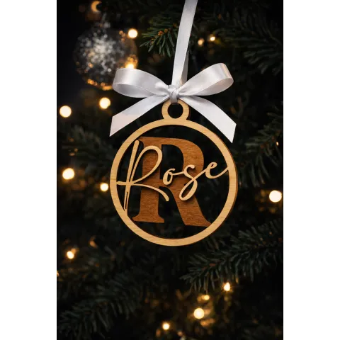 Boule de Noël personnalisée en bois