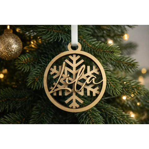 Boule de Noël personnalisée en bois