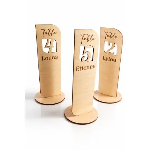 Numéro de table mariage en bois personnalisé